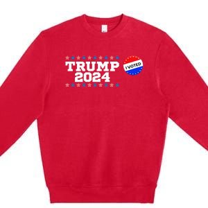 I Voted Trump Vance 2024 Retro America Us Election Premium Crewneck Sweatshirt