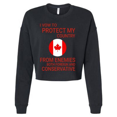 I Vow To Protect My Country From Enemies Both Foreign And Conservative Canada Cropped Pullover Crew