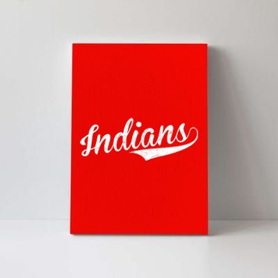 Indians Vintage Team Logo Canvas