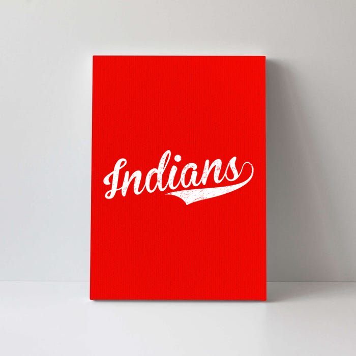 Indians Vintage Team Logo Canvas