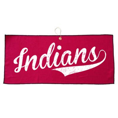 Indians Vintage Team Logo Large Microfiber Waffle Golf Towel