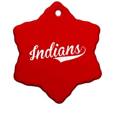 Indians Vintage Team Logo Ceramic Star Ornament