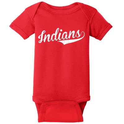 Indians Vintage Team Logo Baby Bodysuit