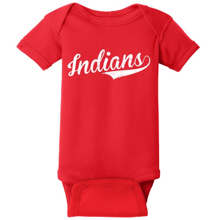 Indians Vintage Team Logo Baby Bodysuit
