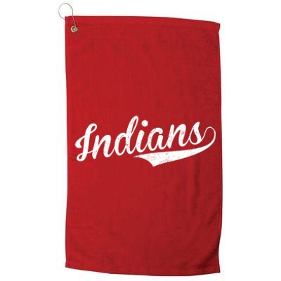 Indians Vintage Team Logo Platinum Collection Golf Towel