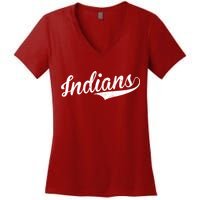 Indians Vintage Team Logo Women's V-Neck T-Shirt