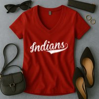 Indians Vintage Team Logo Women's V-Neck T-Shirt