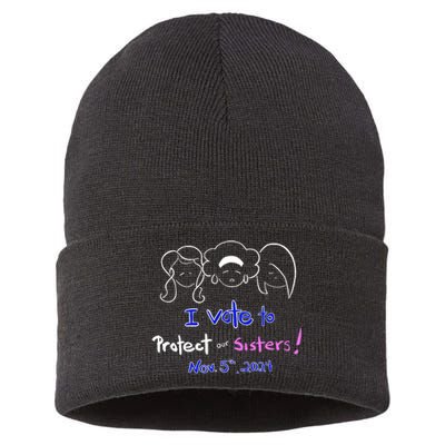 I Vote To Protect Our Sisters Vote For Democrats In 2024 Sustainable Knit Beanie