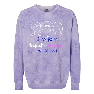 I Vote To Protect Our Sisters! Vote For Democrats In 2024 Colorblast Crewneck Sweatshirt