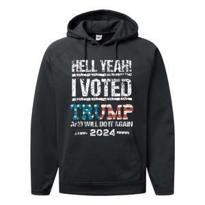 I Voted Trump 2024 Performance Fleece Hoodie