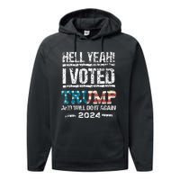 I Voted Trump 2024 Performance Fleece Hoodie