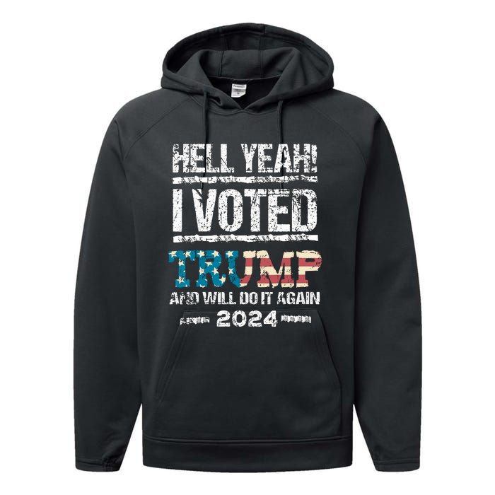 I Voted Trump 2024 Performance Fleece Hoodie