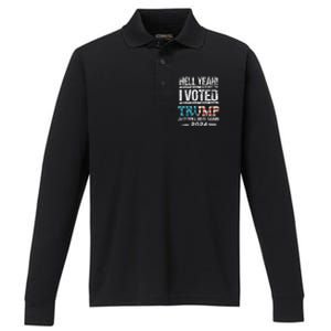 I Voted Trump 2024 Performance Long Sleeve Polo