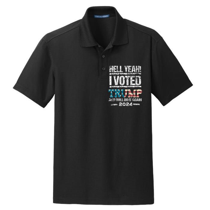 I Voted Trump 2024 Dry Zone Grid Polo