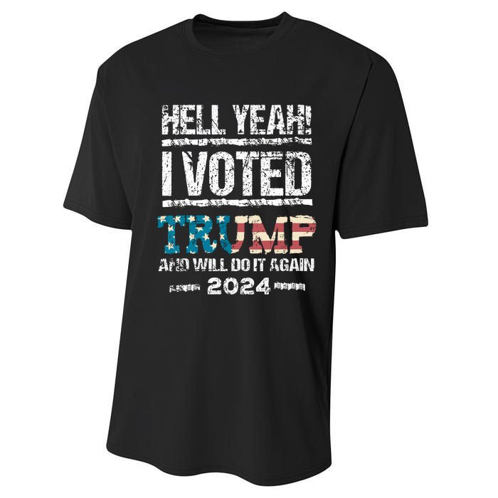 I Voted Trump 2024 Performance Sprint T-Shirt