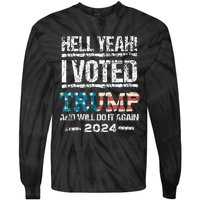 I Voted Trump 2024 Tie-Dye Long Sleeve Shirt