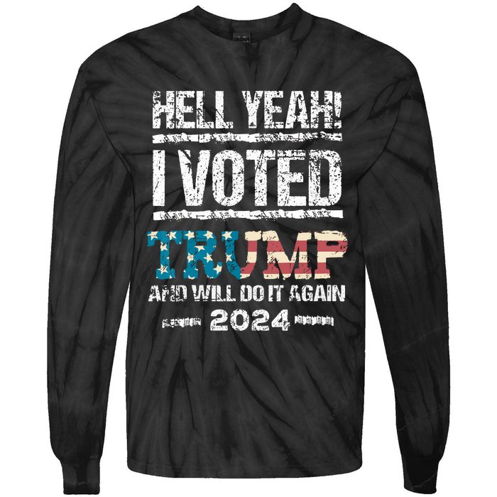 I Voted Trump 2024 Tie-Dye Long Sleeve Shirt