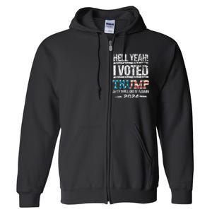 I Voted Trump 2024 Full Zip Hoodie