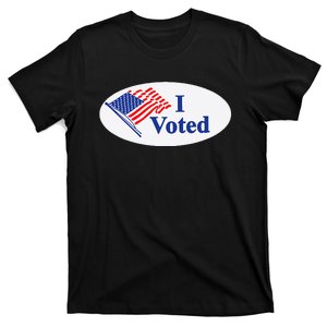 I Voted Usa Flag Voter Sticker Style Election 2024 Us Pride T-Shirt