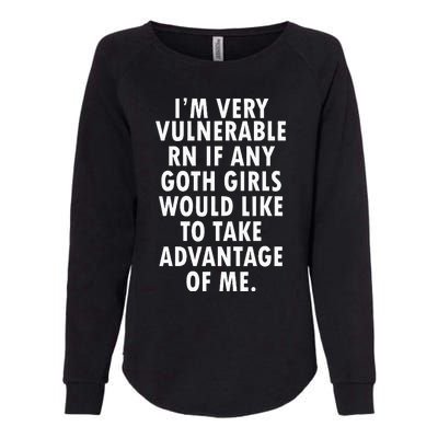 I'm Very Vulnerable Rn Womens California Wash Sweatshirt