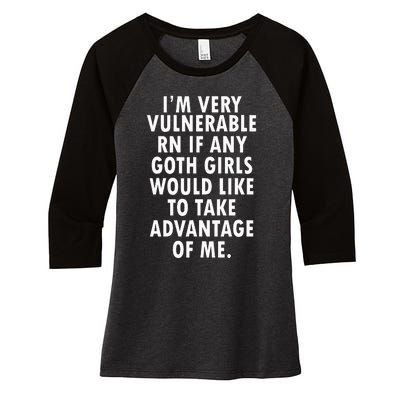 I'm Very Vulnerable Rn Women's Tri-Blend 3/4-Sleeve Raglan Shirt