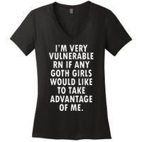 I'm Very Vulnerable Rn Women's V-Neck T-Shirt