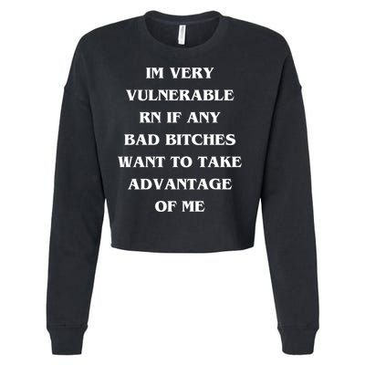 IM VERY VULNERABLE RN IF ANY BAD BITCHES WANT TO TAKE Cropped Pullover Crew