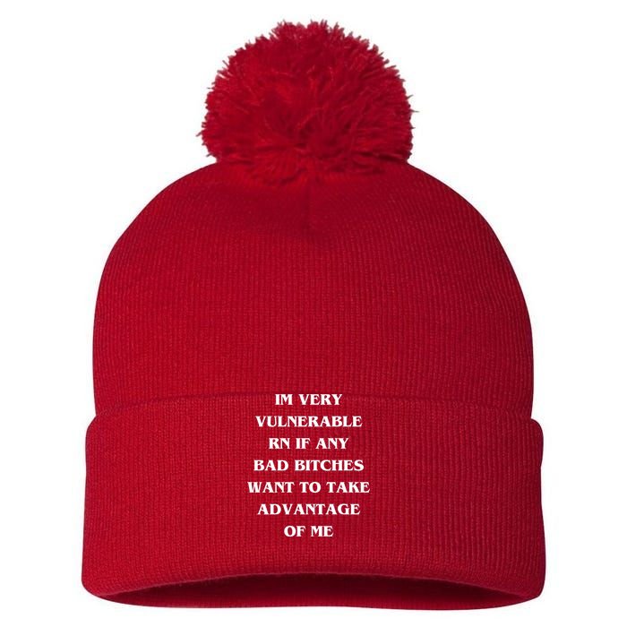 IM VERY VULNERABLE RN IF ANY BAD BITCHES WANT TO TAKE Pom Pom 12in Knit Beanie