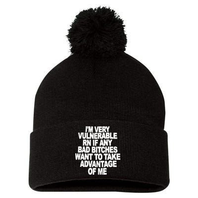 I'M VERY VULNERABLE RN IF ANY BAD BITCHES WANT TO TAKE ADVANTAGE OF ME. Pom Pom 12in Knit Beanie