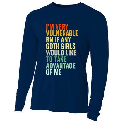 Im Very Vulnerable Rn If Any Goth Girl Funny Quote Cooling Performance Long Sleeve Crew