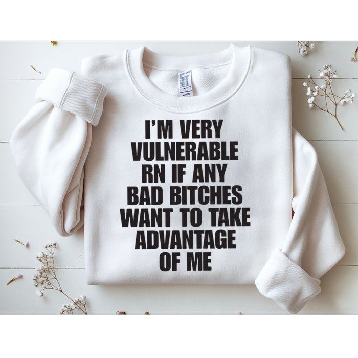 I’m Very Vulnerable Rn If Any Bad Bitches Want To Take Advantage Of Me Sweatshirt