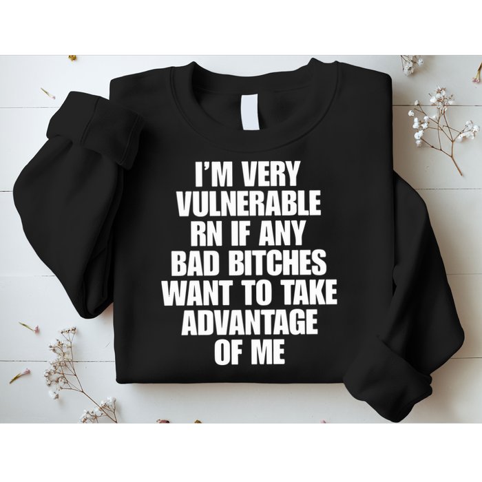I’m Very Vulnerable Rn If Any Bad Bitches Want To Take Advantage Of Me Sweatshirt