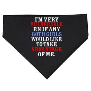 Im Very Vulnerable Rn If Any Goth Girl Funny Quote USA-Made Doggie Bandana