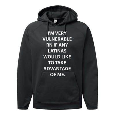 IM Very Vulnerable Rn Latinas Soy Mujer Performance Fleece Hoodie