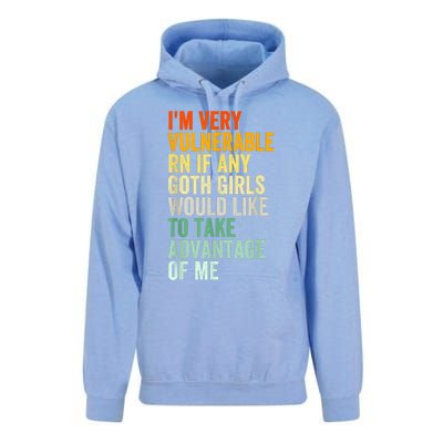 Im Very Vulnerable Rn If Any Goth Funny Quote Unisex Surf Hoodie