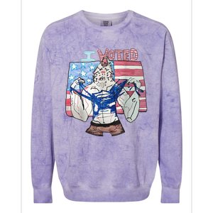 I Voted Werewolf Funny Colorblast Crewneck Sweatshirt