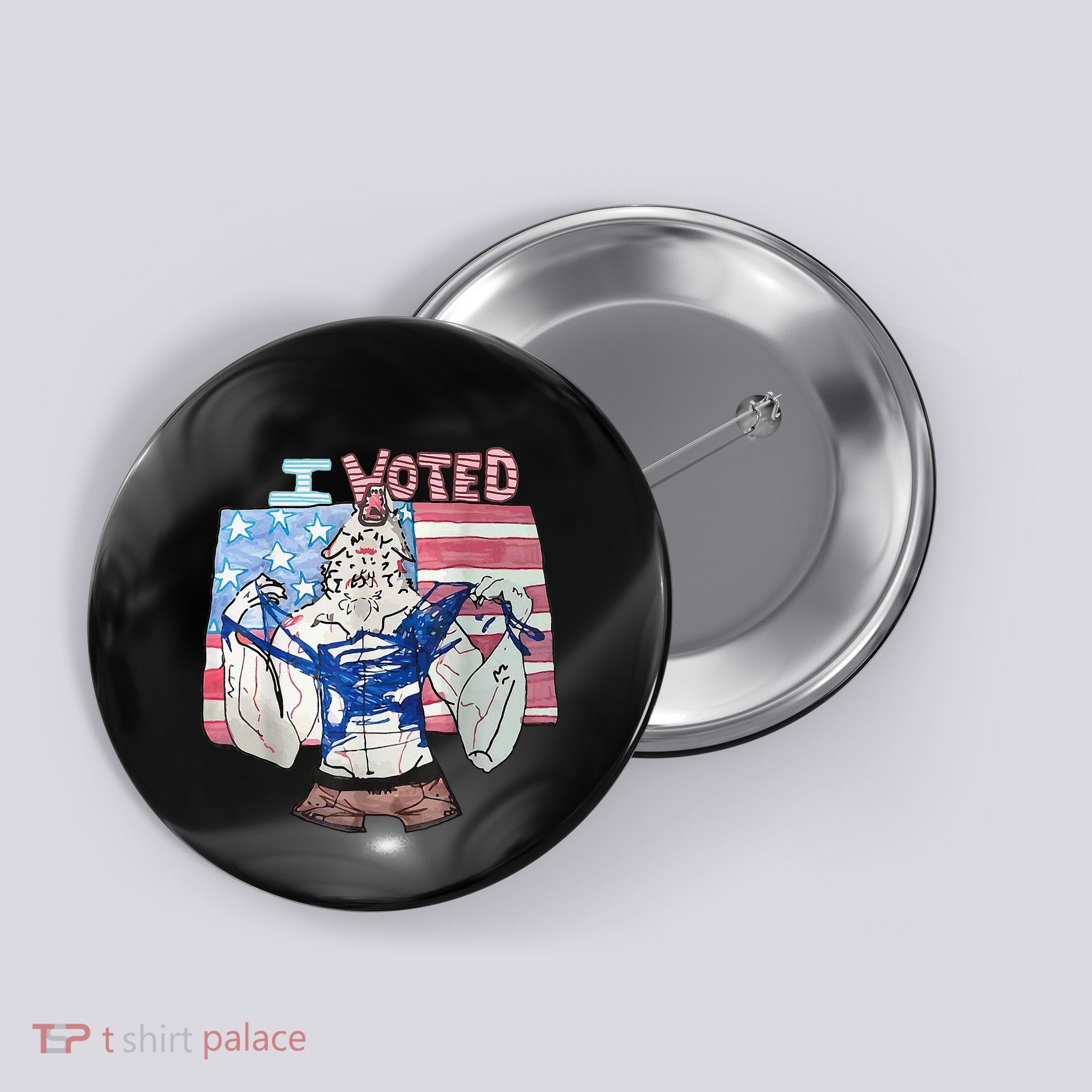 I Voted Werewolf Funny Button