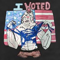 I Voted Werewolf Funny Adult Drive Performance Visor