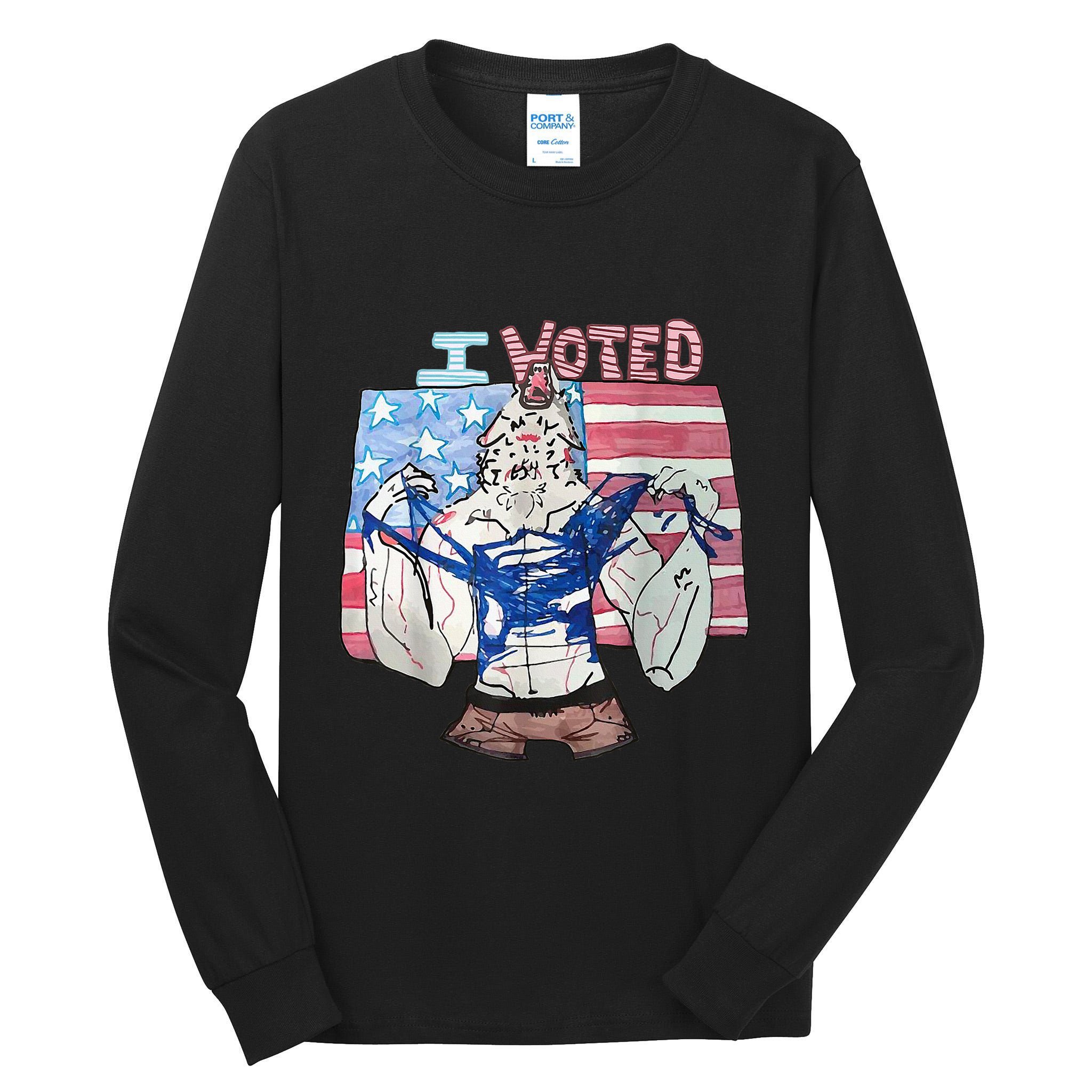 I Voted Werewolf Funny Tall Long Sleeve T-Shirt