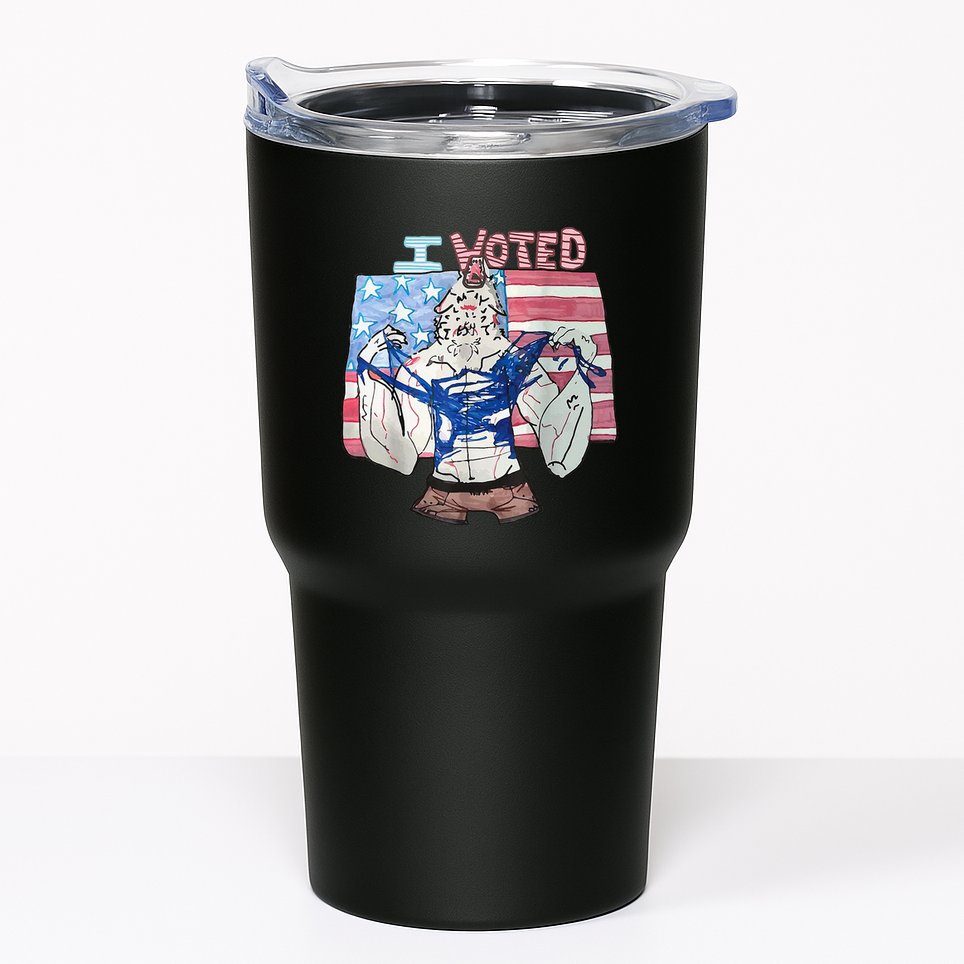 I Voted Werewolf Funny Tumbler