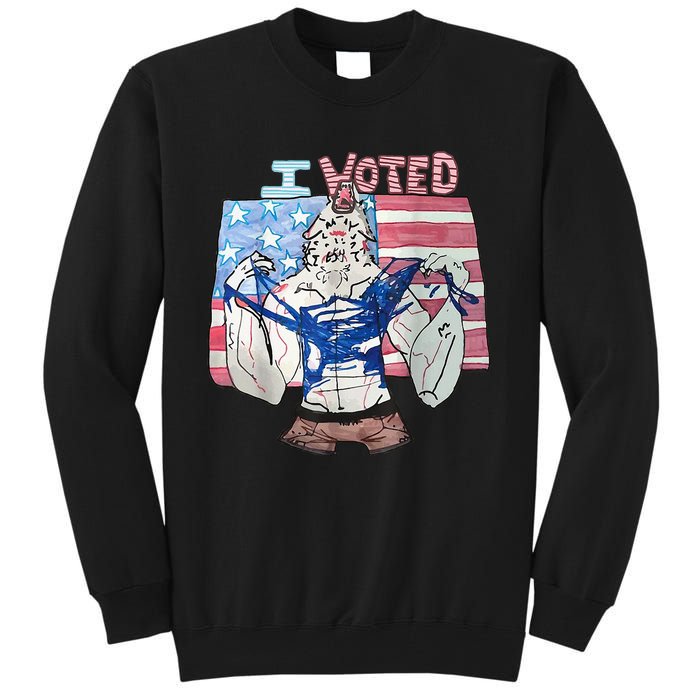 I Voted Werewolf Funny Tall Sweatshirt