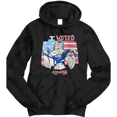 I Voted Werewolf Funny Tie Dye Hoodie