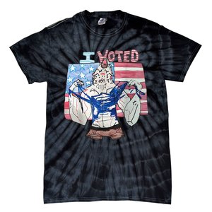 I Voted Werewolf Funny Tie-Dye T-Shirt