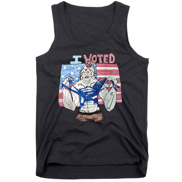 I Voted Werewolf Funny Tank Top