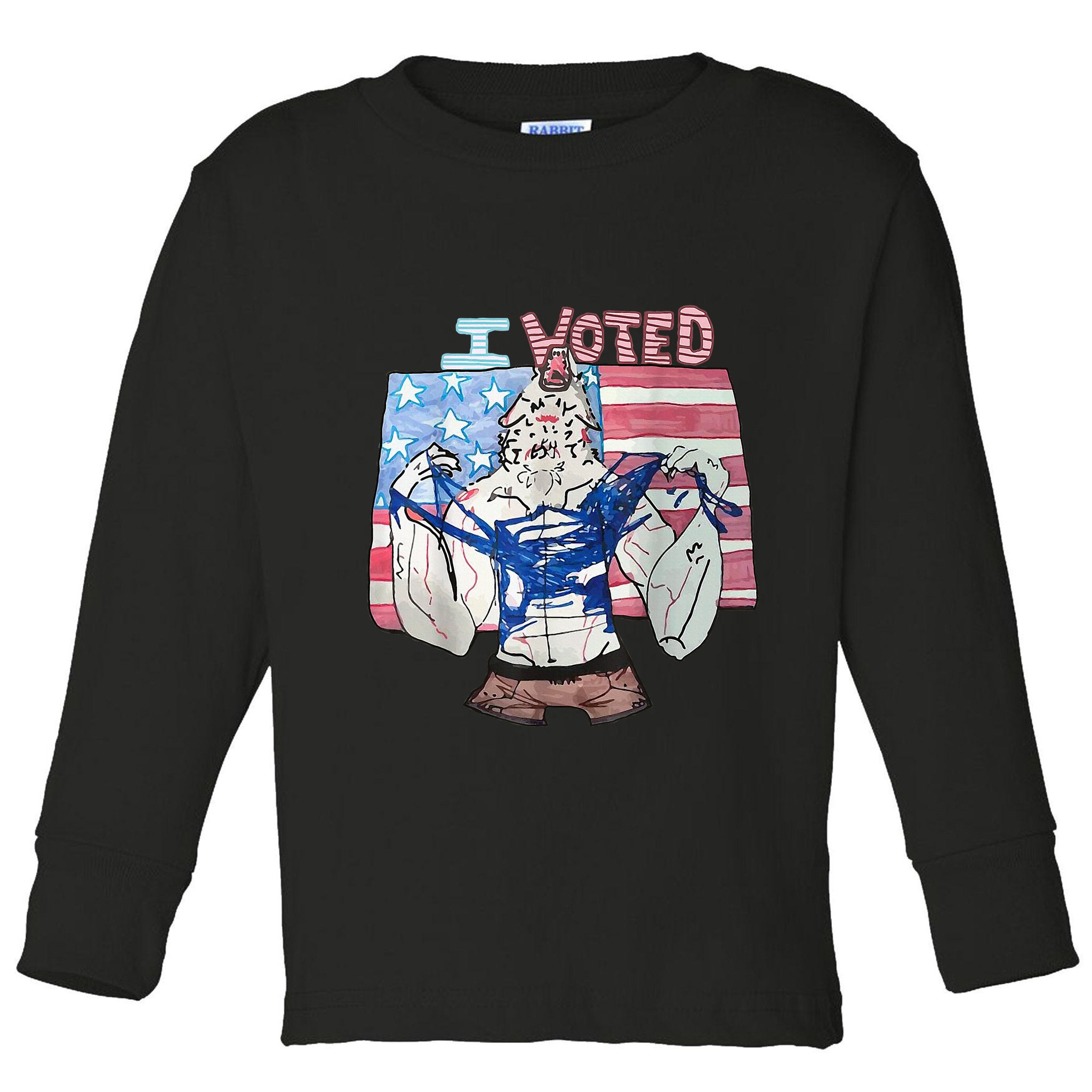 I Voted Werewolf Funny Toddler Long Sleeve Shirt