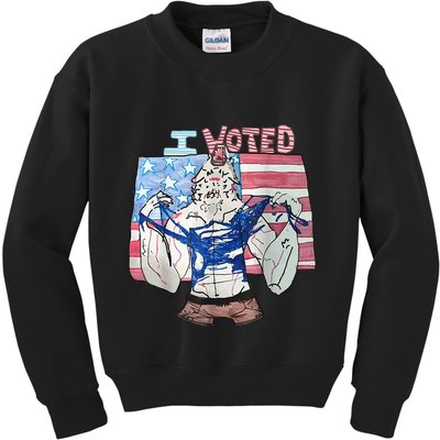 I Voted Werewolf Funny Kids Sweatshirt