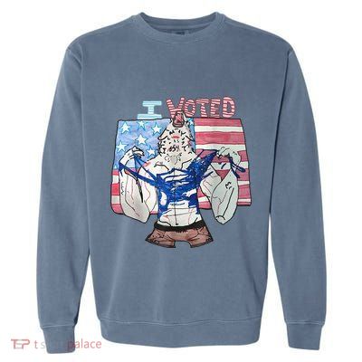I Voted Werewolf Funny Garment-Dyed Sweatshirt