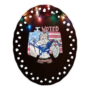 I Voted Werewolf Ceramic Oval Ornament