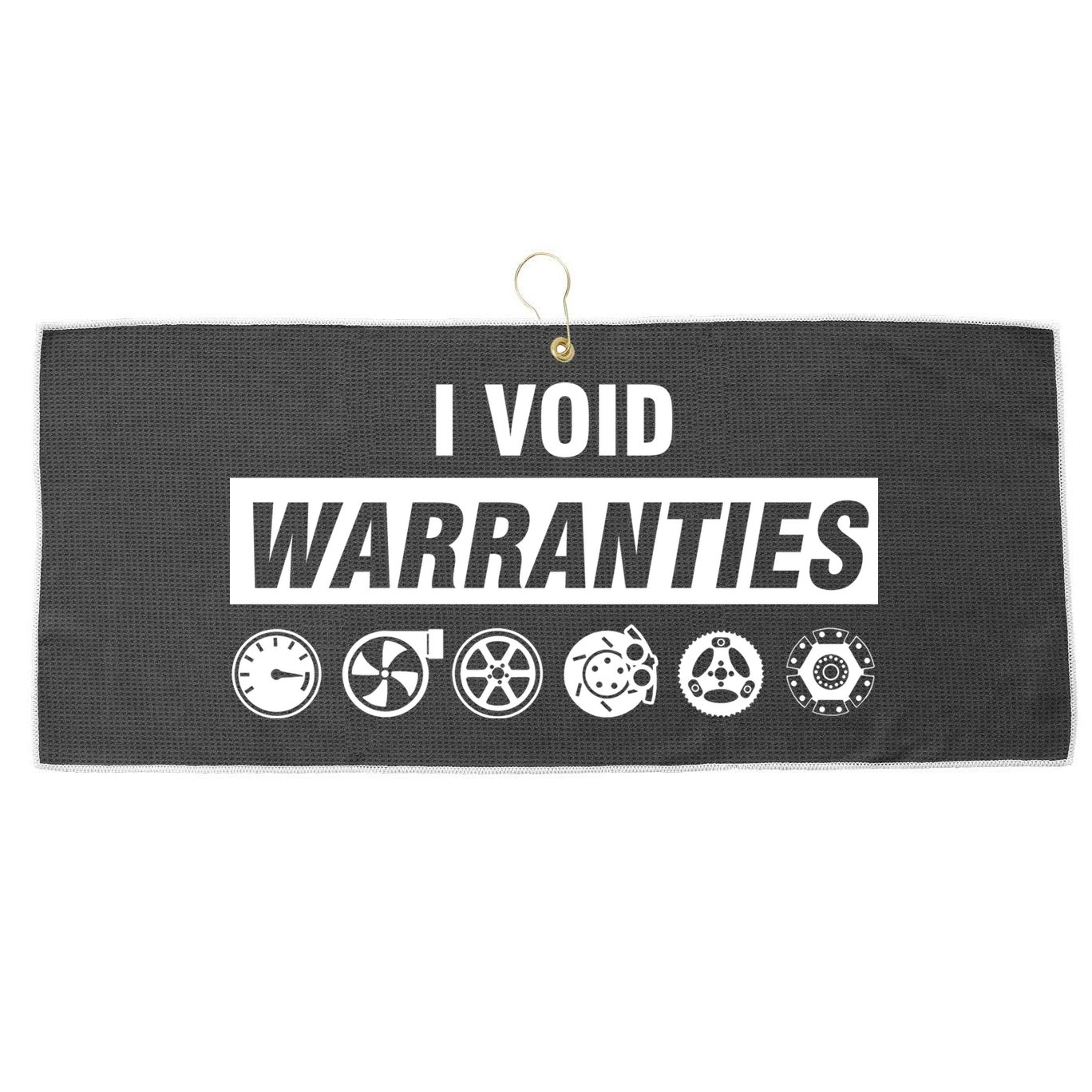 I Void Warranties Large Microfiber Waffle Golf Towel