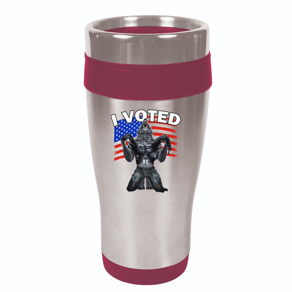 I Voted Werewolf 16oz Travel Tumbler